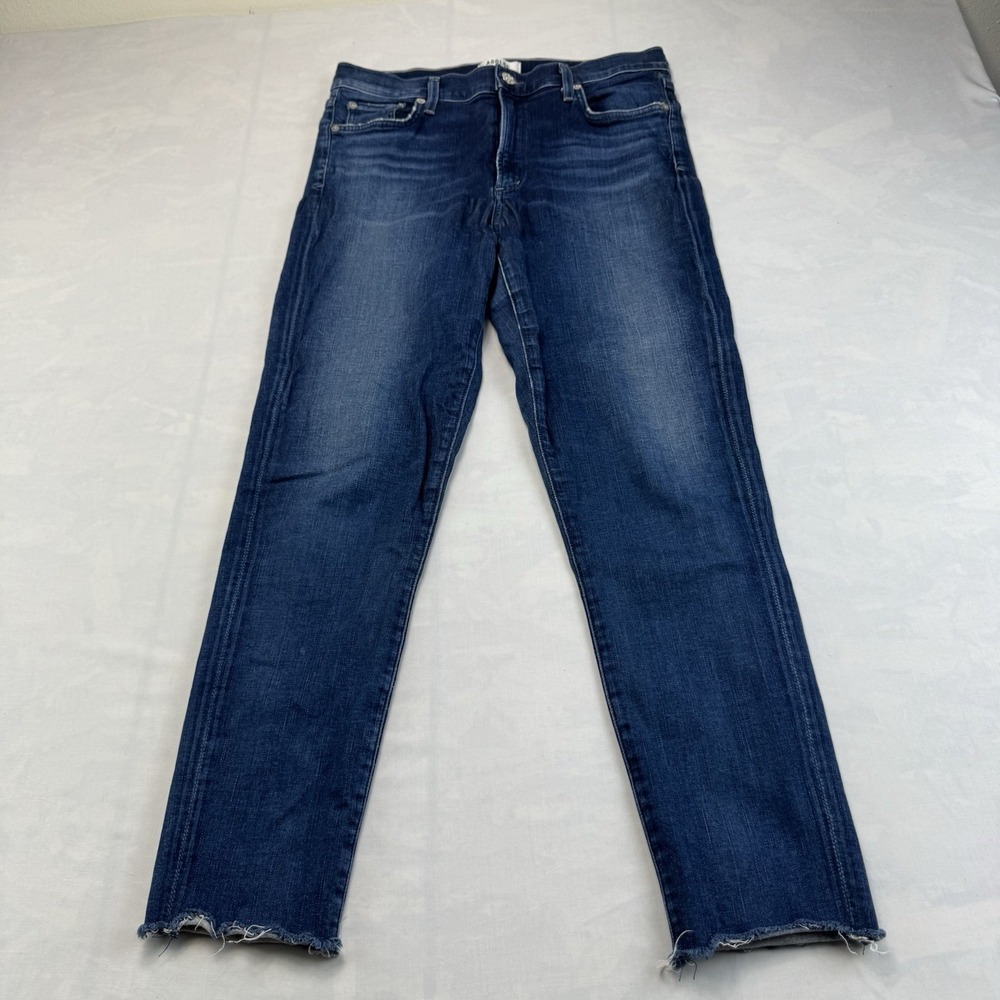 AGOLDE Los Angeles Straight Leg Jeans Women's Size 30 Raw Hem Blue Denim